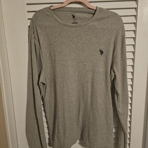 Polo RALPH LAUREN Men's Gray Thermal Long Sleeve Shirt Size M